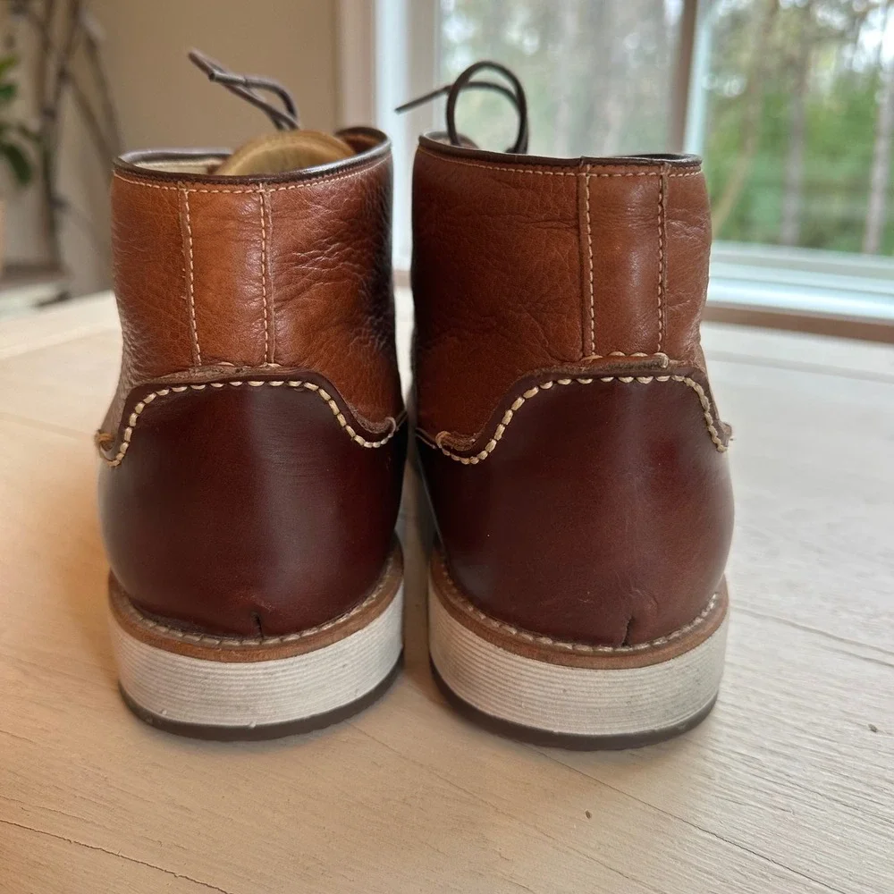 Johnston‎ & Murphy Men's 12M Brown Leather Chukka Boots Sheepskin Made in Brazil